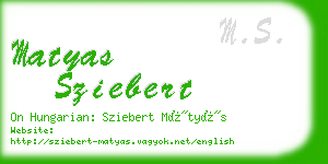 matyas sziebert business card